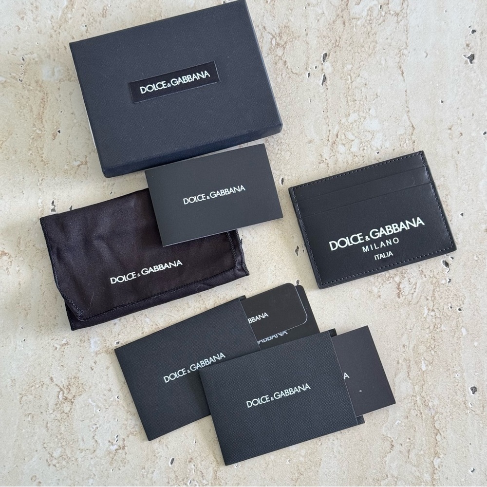 New! DOLCE & GABBANA Card Case, Black, Authentic